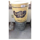 Charles Chips 3 lb. Tin + Lard Tin -*