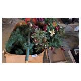 Artificial Christmas Tree + Small Tree & Greenery