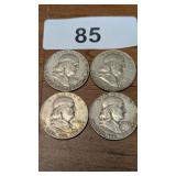 (4) 1952 D Franklin Half Dollars