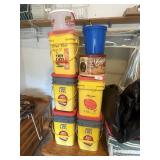 Empty Tidy Cat Containers, Plastic Sheeting,