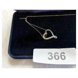 925 heart pendant w/ light chain