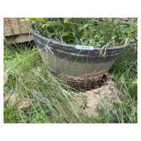(2) Plastic Barrel Planters
