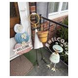 Wire Angel Flower Pot Holder + Frog