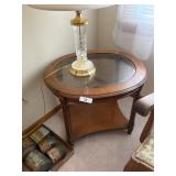 Oval Side Table w/ Beveled Glass insert **