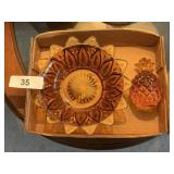 Topaz Bowl & Pineapple Figurine