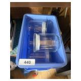 (4) Small Glass Canisters