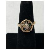 Ladies Ring Eastern Star marked 10-k