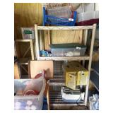 (3) Tan Plastic Shelving Units