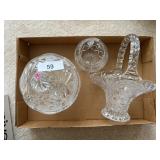 Crystal Basket, Rose Bowl, Lidded Bowl