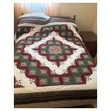 Log Cabin Variation Quilt w/ Pinwheels, *