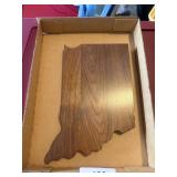 Walnut State of Indiana Wall Hanging
