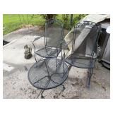 (2) Metal Frame Rockers & Small Patio Table