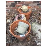 (2) Clay Pots & other