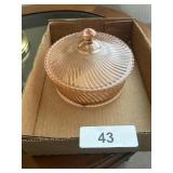 Pink Lidded Candy Dish
