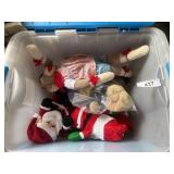 Christmas Plush in tote w/ lid