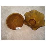 Vintage Topaz Serving Platter & Bowl