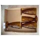 (4) Footed Topaz Glasses