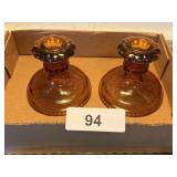 Vintage Topaz Candle Stick Holders
