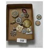 Scarf clips, pendants, + other