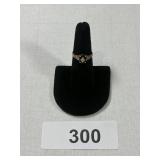 Ladies Ring marked 10k PSCO-P, Black Stone