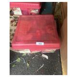 (2) Square Totes w/ lots of Christmas Decor