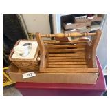 Wood Basket, Tissue Holder, Home Decor