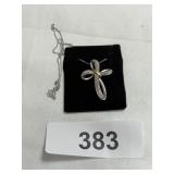 Cross Pendant marked 925 w/ light chain