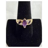 Ladies Ring marked 14k w/ amethyst stones