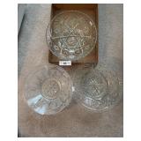 (3) Large Glass Serving Bowls