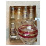 Vintage Tea Pitcher & (6) Glasses