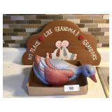 Cottage Core Style Ceramic Duck & Wood Wall Decor