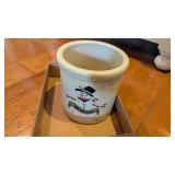 Robinson Pottery Crock w/ Snowman Design