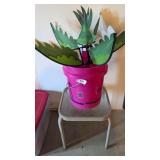 Small Patio Table + Outdoor Whirligig & Bucket