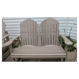 Outdoor Composite Loveseat Size Rocker/Glider