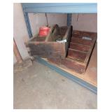 (2) Primitive Wood Tool Boxes w/ Some Contents