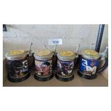 (4) Franklin Mint Dale Earnhardt Steins