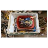 Paint Supplies in Tote w/ Hinged Lid