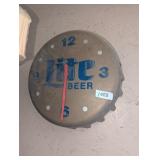 Lite Beer Bottle Cap Shaped Clock Plastic