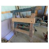 (2) Saw Horses + Foam Insulation, Wood Pieces &