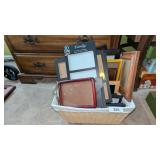 Wicker Storage Basket w/ Picture Frames