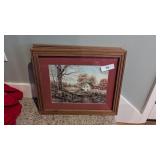 (3) Pc. Framed Wall Art w/ Farm Scenes