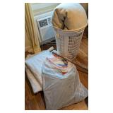 Laundry Basket + Pillows, (2) Mattress Pads +