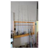 (6) Fishing Poles, (4) Reels +