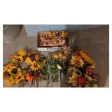 Artificial Fall Floral + Fall Tablecloth