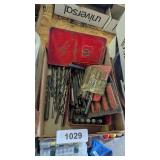Snap On Box w/ Assorted Drill Bits & Other