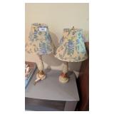 (2) Matching Lamps w/ Floral Shades