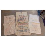 (3) Fabric Feed & Seed Bags