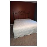 King Size Bed Metal Headboard & Frame w/ Bedding
