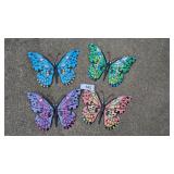 (4) Metal Butterfly Outdoor Decor