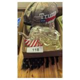 Americana Wood Decor, Glass Elephant Candy Jar +